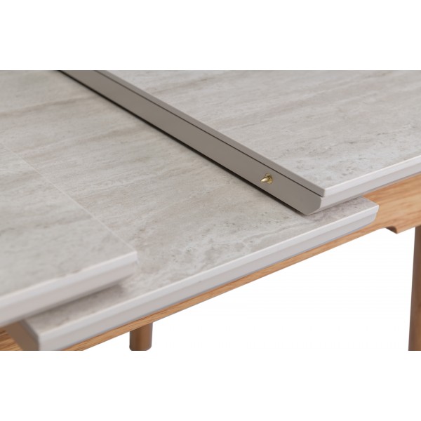 Керамічний стіл TM-87-1 травертін матовий + дуб