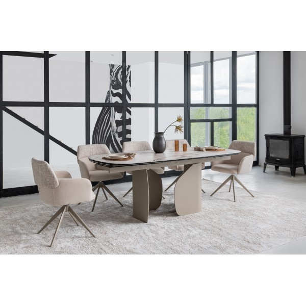 Керамічний стіл Крістіано TML-1300 аврора голд + бежевий