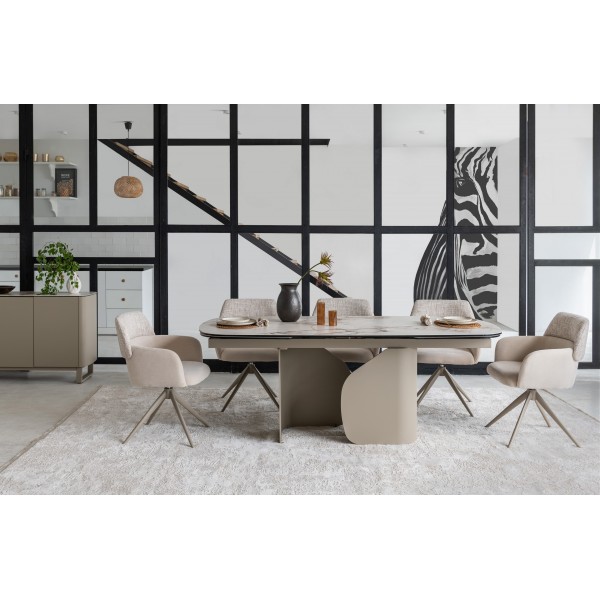 Керамічний стіл Крістіано TML-1300 аврора голд + бежевий