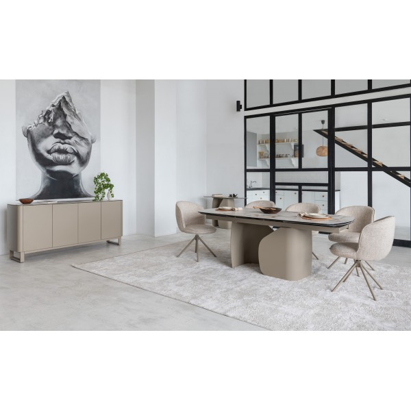 Керамічний стіл Крістіано TML-1300 аврора голд + бежевий