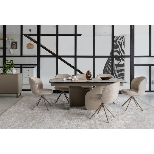 Керамічний стіл Крістіано TML-1300 аврора голд + бежевий