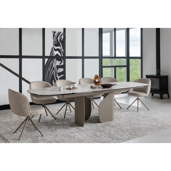 Керамічний стіл Крістіано TML-1300 аврора голд + бежевий