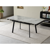 Керамічний стіл TM-98-1 б'янко каррара грей + чорний