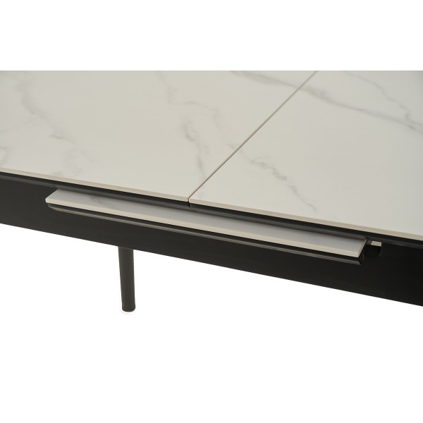 Керамічний стіл TM-87-1 білий мармур + чорний