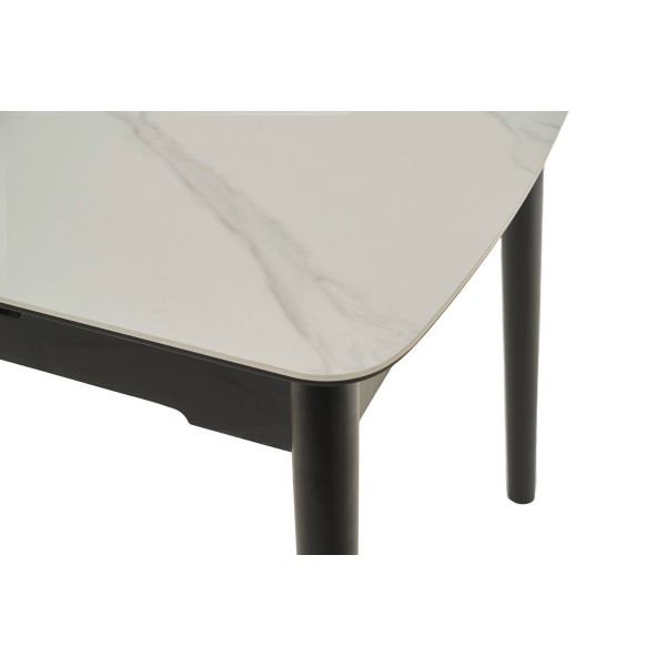 Керамічний стіл TM-87-1 білий мармур + чорний