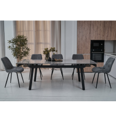 Керамічний стіл TM-88 ребекка грей + чорний