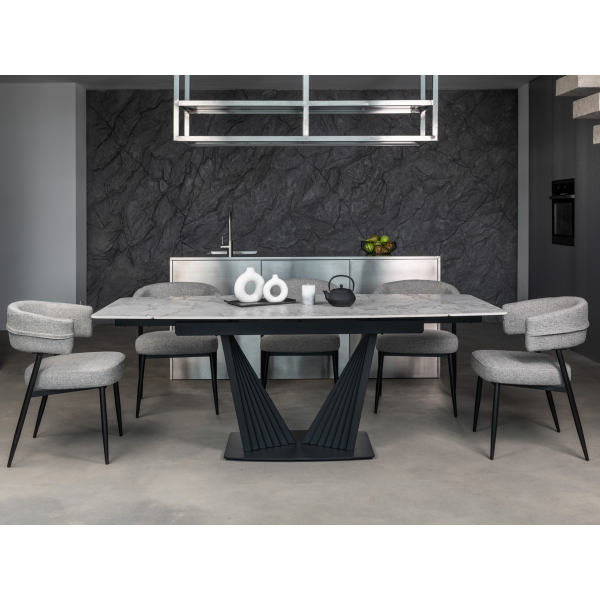 Керамічний стіл Феліче TML-1000-1 клауді грей + чорний