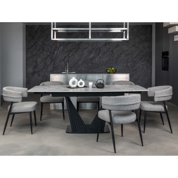 Керамічний стіл Феліче TML-1000-1 клауді грей + чорний