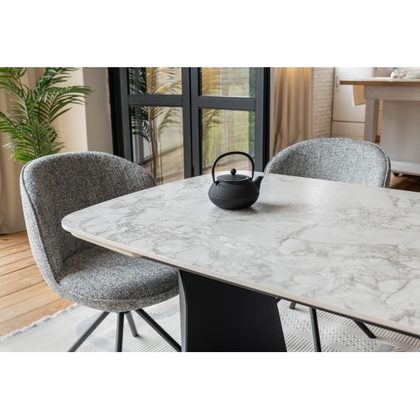 Керамічний стіл Нардо TML-1270 клауді грей + чорний