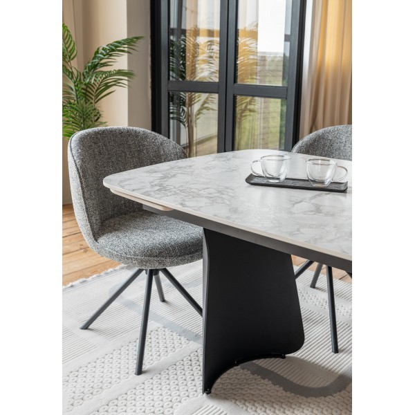 Керамічний стіл Нардо TML-1270 клауді грей + чорний