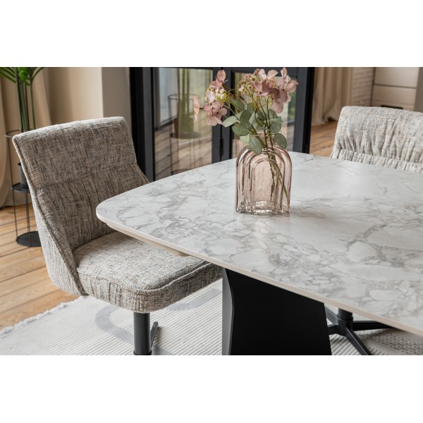 Керамічний стіл Нардо TML-1270 клауді грей + чорний