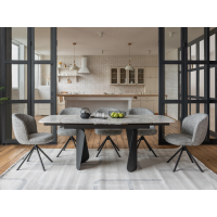 Керамічний стіл Нардо TML-1270 клауді грей + чорний