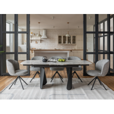 Керамічний стіл Нардо TML-1270 клауді грей + чорний