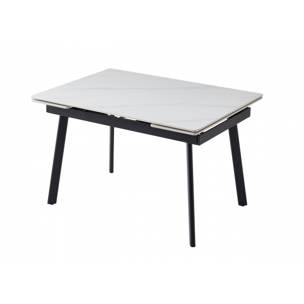 Керамічний стіл TM-98-1 білий мармур + чорний