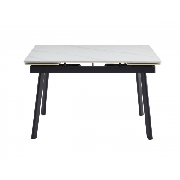 Керамічний стіл TM-98-1 білий мармур + чорний