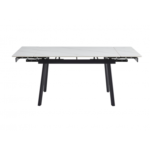 Керамічний стіл TM-98-1 білий мармур + чорний